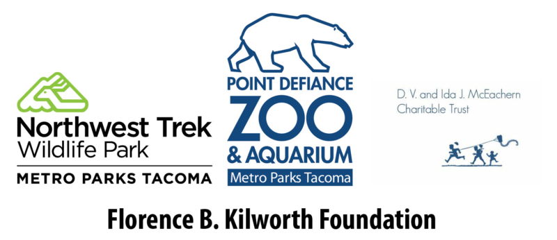 Summer Reading sponsor logos Northwest Trek, Point Defiance Zoo & Aquarium, McEachern Charitable Trust and the Florence B. Kilworth Foundation