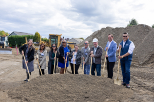Sumner community members celebrate the groundbreaking for the new Sumner Library