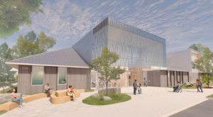 Entrance rendering for Sumner Library by Johnston Architects